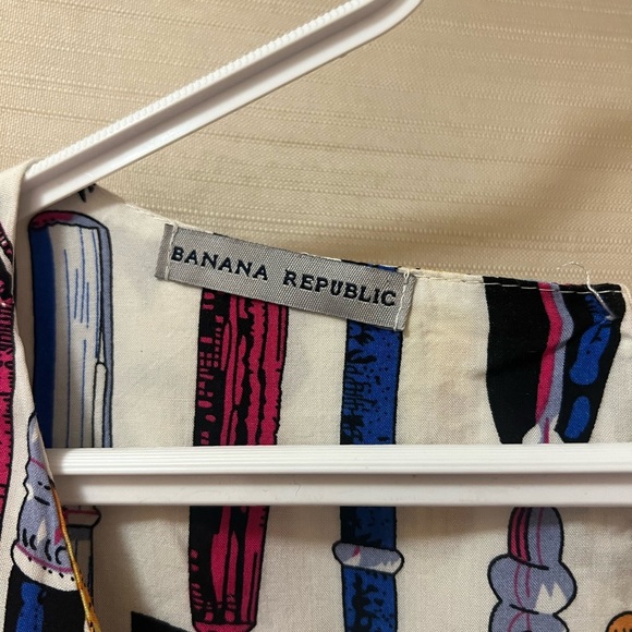 ⚪️ Banana Republic Colourful Patterned Mini Dress size m/L teacher pens - Picture 2 of 7